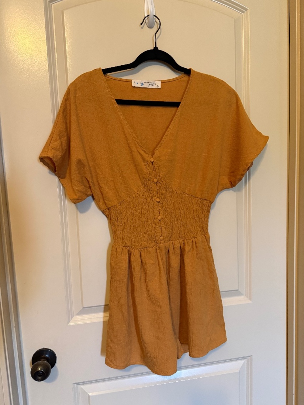 Gold shorts romper